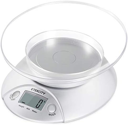 Etekcity Food Kitchen Bowl Scale Digital Ounces And Grams For Cooking Baking Meal Prep Dieting And Weight Loss 11lb 5kg Lcd Display Amazon Ae Kitchen