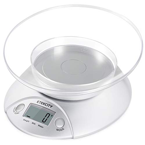 Etekcity Digital Kitchen Food Scale and Multifunction Weight Scale with Removable Bowl, 11 lb 5kg
