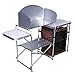 Składany stół ze stopu aluminium, materiały kempingowe na zewnątrz dwuwarstwowy stojak do przechowywania mobilny aneks kuchenny, stół piknikowy na świeżym powietrzu, 30 kg samodzielna mobilna kuchnia