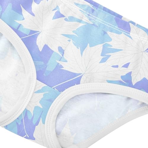 Joisal Maple Leaves Pastel Blue Light White Girls Underwear Toddlers 2t Cotton Cute Panties Girl Bright Briefs Undies Kids4