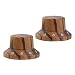 Dopro 2pcs Wood Knobs Strat Style Bell Knobs Wood Control Knobs Guitar Bass Top Hat Knobs with Numbers Zebra Wood
