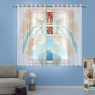 Abstract Symmetric Painting Window Curtain Panels Rorschach Test for Bar Boy/Girl Living Room