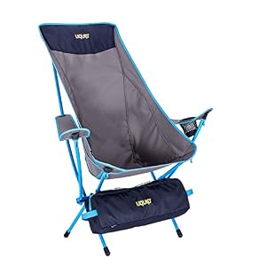Uquip Infinity Lounger – Ultralight Camping Chair with High Backrest, up to 130 kg, Grey