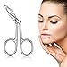 Hicarer 3 Pcs Eyebrow Tweezers Scissor for Women Facial Hair Handle Straight Tip Scissor Shaped Eyebrows Tweezers for Hair Plucker Remover Eyebrows Care Wig Plucking for Women Men(Silver Plated)