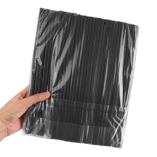Image of 250pcs Plastic Straws Disposable, 10.3 Inches Drinking Straws, Extra Long Straws for 30oz Tumblers, Protein Shakers, Milkshakes & Iced Coffee, Black