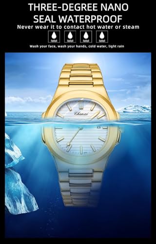 Image of Gosasa Fashion Men's Watches Date Business Watch Stainless Steel Luxury Style Luminous Quartz Waterproof Analog Display Male Wristwatch