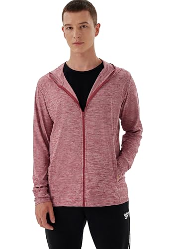 Woitury 12241-DARK RED-L Men'S Hiking Shirt Upf 50+ Uv Full Zip Sun Protection Jacket Hoodie With Pockets Lightweight Fishing Hiking Cooling Shirts Dark Red-L cover