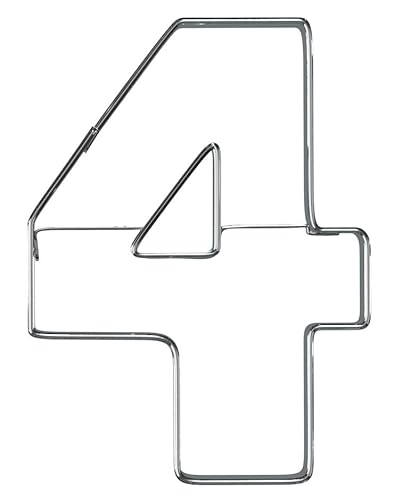 Bakerpan Stainless Steel Cookie Cutter Number 4 Shapes, 3 1/2 Inch - Set Of 2 #TOP1