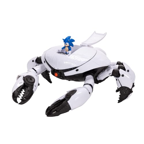 Sonic The Hedgehog Sonic 3 Movie Toys Crab Mech Pinching Claws Playset with 2.5 Inch Sonic Action Figure Officially Licensed 3 Movie Playset Toys for Kids