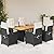 YITHOPI 7 Piece Patio Dining Set with Cushions Black Poly Rattan Versatile Lounge Furniture Outdoor Lounge Set Patio Furniture Sets Balcony Furniture Sets for patios, Gardens, Decks