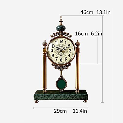 Reloj clásico de madera con acabados premium de mármol para hogar 6