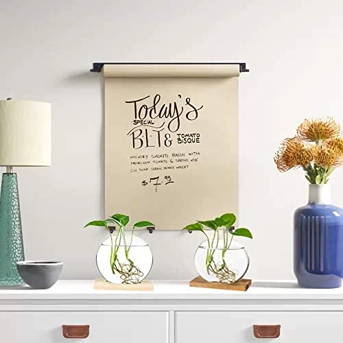 Kingbuy Desktop Round Glass Planter Terrarium Flower Vase With Wooden Stand For Propagation Small Hydroponic Plants Home Office Decor thumb #6