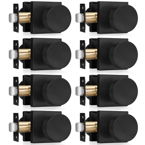 Haidms Black Passage Door Knobs Interior, Heavy Duty Zinc Alloy 8 Pack