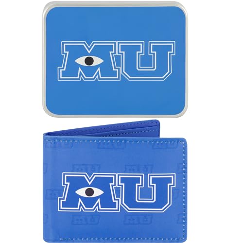 Image of Concept One Disney Pixar Monsters Inc Wallet, Monsters University Slim Bifold Wallet with Decorative Tin Case for Men and Women, Multicolor