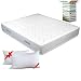 EVERGREENWEB - Colchón una Plaza y Media 135x190 cm en Espumación Ergonómico Alto 25 cm con Dos Almohadas Viscoelásticas Gratis, Ortopédico, Funda Blanca con Tejido Hipoalergénico Efecto Masaje