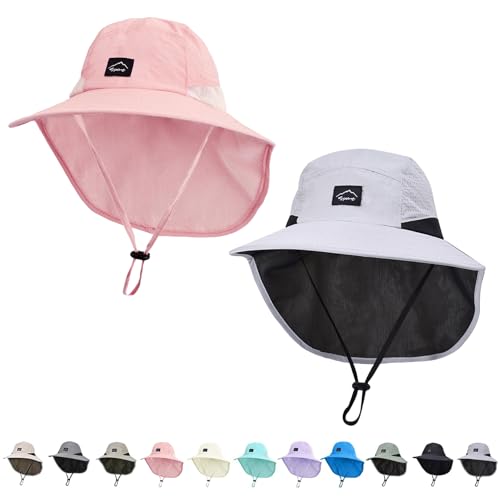 Image of ZOORON Kids Sun Hat with Neck Flap UPF 50+ Beach Hats for Baby Boys Girls