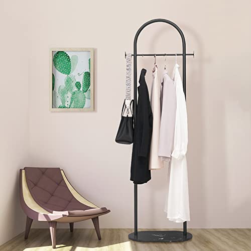 Cre Cra Gold Clothing Rack Marble Base Metal Modern Coat Rack Stand Clothes Rack Stand For Bedroom Standing Garment Rack Coat Hanger Rack Stand For Bag, Hat, Scarf, Jacket, Black - 5