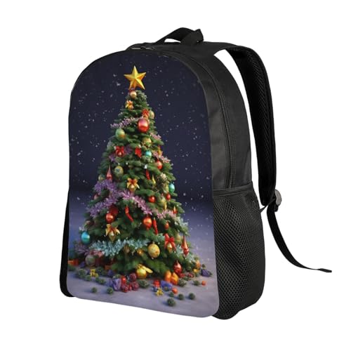 Mochila impermeable unisex con diseño verde Navidad miniatura 2