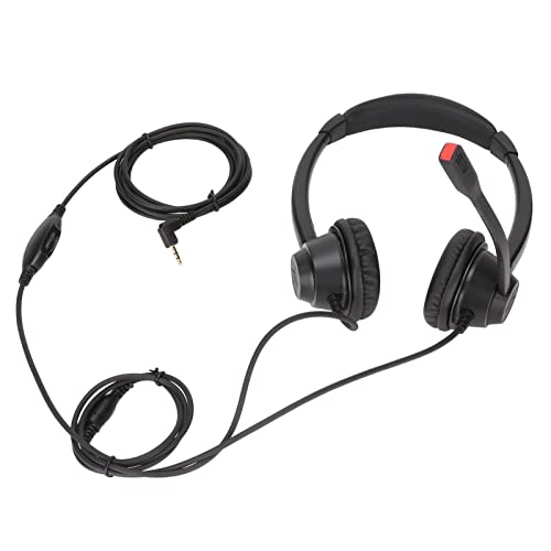 ChengyuWei H390D - Auriculares empresariales de 2,5 VA y 2,5 mm, Auriculares de Oficina con Cable binaural y micrófono HD, micrófono con cancelación de Ruido para Llamadas claras,