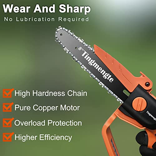 Mini Chainsaw 8 Inch, Cordless Mini Chainsaw Battery Powered With 24V 10000Mah Rechargeable Battery, 3.4Lb One-Hand Use Electric Chainsaw, Handheld Chainsaw For Tree Trimming Wood Cutting #TOP2