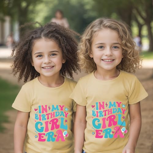 Image of Birthday Girl Shirt 2nd 3rd 4th 5th 6th 7th Girls Birthday Tshirts Cotton Short Sleeve Tee Tops Outfit
