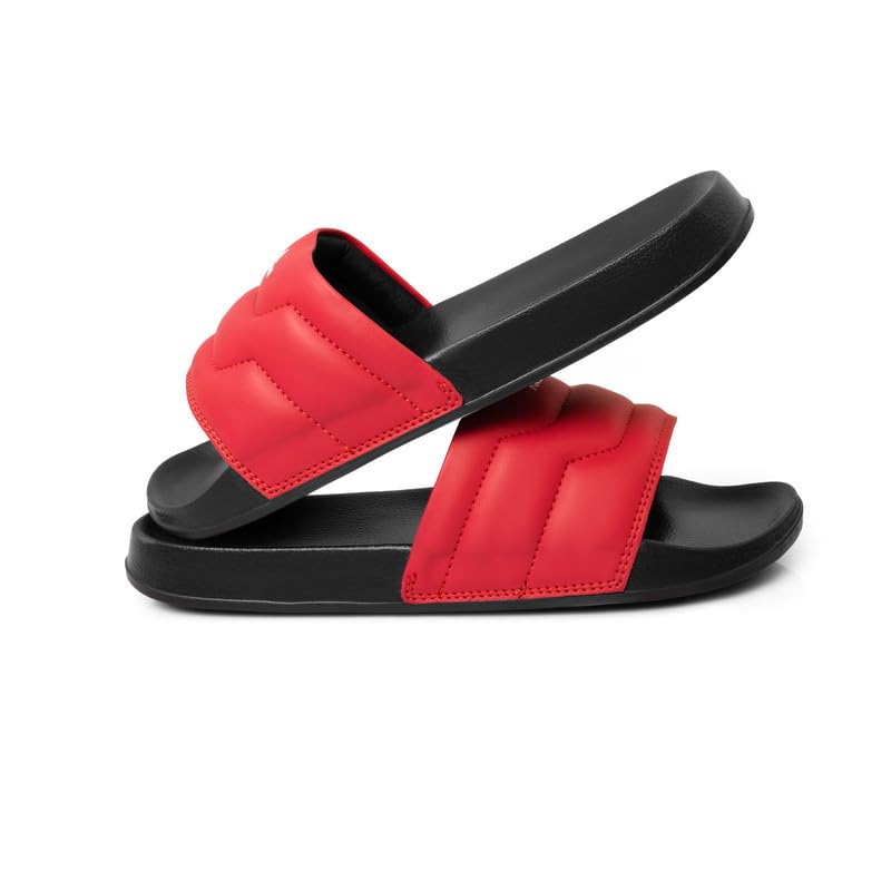 Image of ARVAN Mens Padded Strap EVA Sliders | Lightweight Slip-On Slippers with Cushioned Sole | Casual Open-Toe Slides