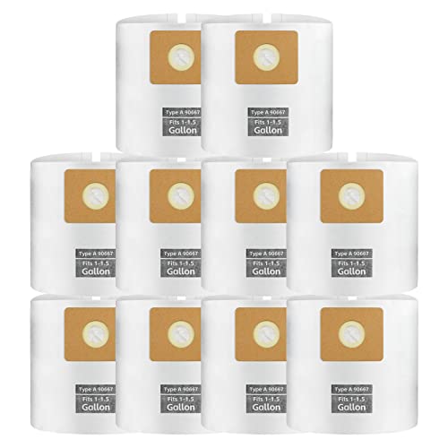Image of 10 PCS Bundle Set Shop Vac 1-1.5 Gallon Vacuum Bags, ALYYDBG Type A 90667 9066700 9066733 All Around Vac Filter Bags