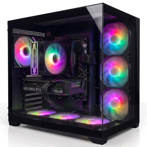 Gaming PC Desktop Computer with i5-14400F, B760M-F WIFI Motherboard, 16GB DDR5, RTX 5060 TI 8GB, ASA VORTEX Cooler, ASA 750W Power Supply (RTX 5060Ti 8GB Black)