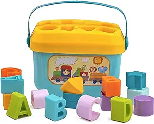 Himanshu Tex Baby and Toddler Plastic First Block Shape, Sorter, Colors, ABCD Shape, Toys for 1 Year Old Kids