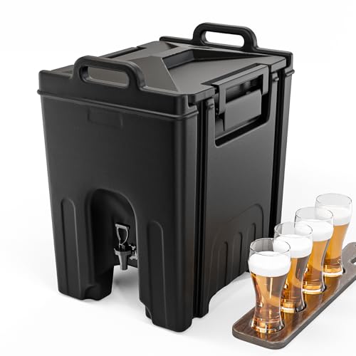 ROVSUN Insulated Beverage Dispenser, 12Gallon Drink Dispenser Food-grade LLDPE, Ice and Hot Drink Server w/Handles, Faucet & 50 Cups, Hot and Cold Beverage Server for Catering Event Party Restaurant -  Beverage Dispenser-512