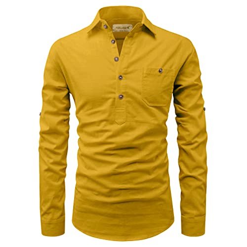 Image of Vida Loca Men Cotton Full Sleeve Casual Spread Collor Slim Fit Short Kurta for Men and Boys (Pack of 2)