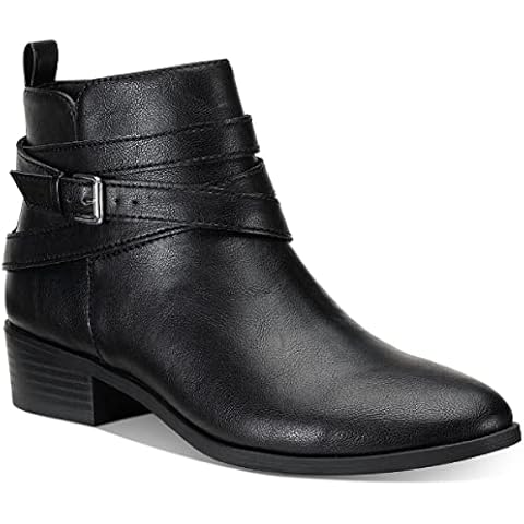 SUN STONE Womens Saandisp Buckle Zip up Ankle Boots Black 11 Medium (B,M) Cover