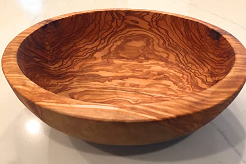 Orchard Hardwoods 11" Artisan Olive Wood Serving Bowl/Centerpiece Unique Decorative Wooden Bowl For Fruit, Salad, Snacks, Chips. In Small 6", Med 7", Lg 8", Xl 11", Xxl 12". (Extra Large 11 Inch) #TOP3