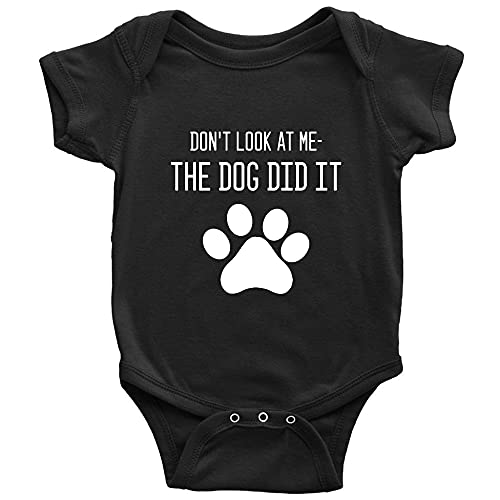 Image of Snagminio Don't Look at Me The Dog Did It Funny Baby Onesie Short Sleeve/Sleeveless/Long Sleeve Rompers