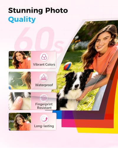 Image of HPRT 4x6 Photo Printer with 108 Sheets & 2 Ribbons - Dye Sublimation Wireless Portable Photo Printer for iPhone & Android Smartphones, Home & Travel Picture Printing, Ideal Gift, Beige