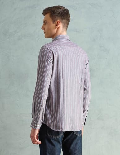 Image of Arrow Sport Men Slim fit Cotton Checked Long Sleeves Spread Collar Shirt
