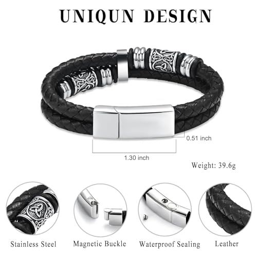 zeqingjw Urn Bracelet for Ashes for Men Viking Thor's Hammer Cremation Bracelet Ashes Keepsake Bangle Leather Braided Urn Jewelry for Loved One2