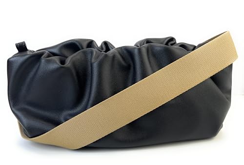 Image of Purse Strap Replacement for Crossbody Bags & Handbags | Premium Webbing with Silver Hardware Clip-On Installation Adjustable Length Comfortable Wide Guitar Style Strap