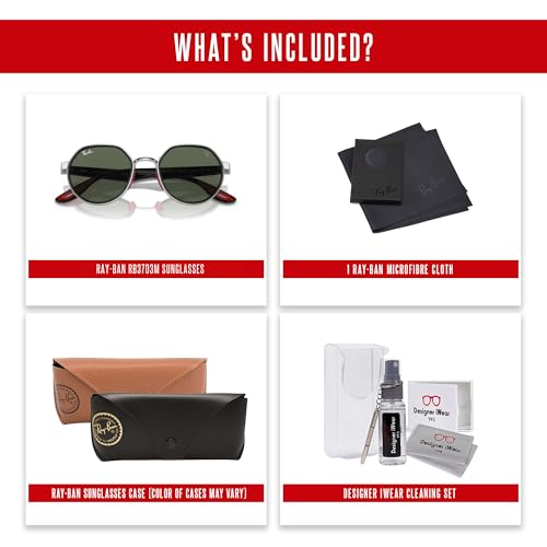 Ray-Ban Scuderia Ferrari Collection RB3703M 51MM Hexagonal Sunglasses For Men For Women +BUNDLE with ACCESSORY EYEWEAR KIT2
