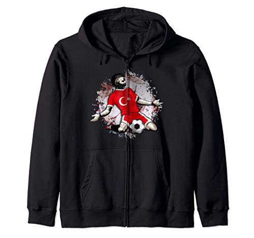 Turkey Soccer Turkish National Flag Proud Football Lovers Zip Hoodie, Black