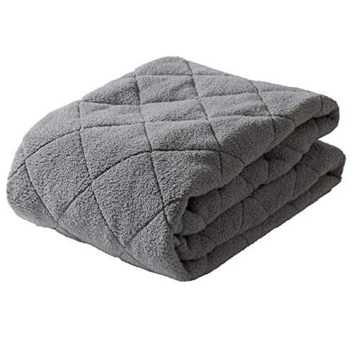 アイリスプラザ 敷きパッド シープボア 丸洗い可能 ふっくら優しい肌触り ダブル グレー