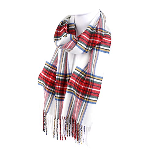 Image of Nollia Plaid Fall /Winter Scarf for Men & Women-Plaid Color Cashmere Feels Acrylic Scarves