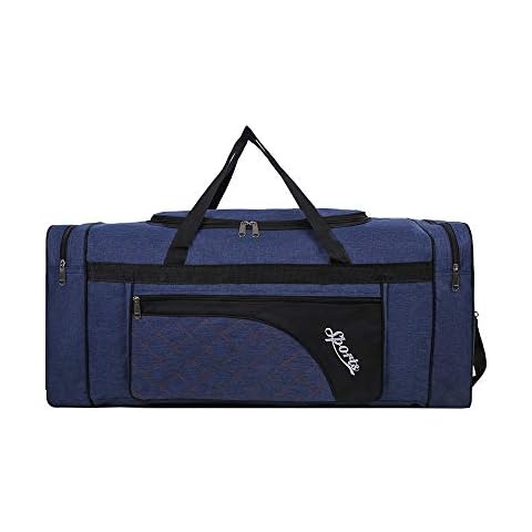 Sipobuy 80L Foldable Travel Bag, Sports Gym Bag, Shoe Compartment, Holdal, Lightweight and Waterproof, Large Capacity, Unisex (Blue) Cover