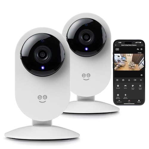 Image of Geeni Glimpse 1080p Smart Indoor Camera, Night Vision, 2-Pack | Indoor camera, compatible with Alexa and Google Home, indoor and outdoor use