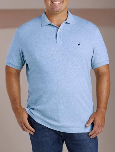 Image of Nautica Men's Classic Fit Short Sleeve Dual Tipped Collar Polo Shirt