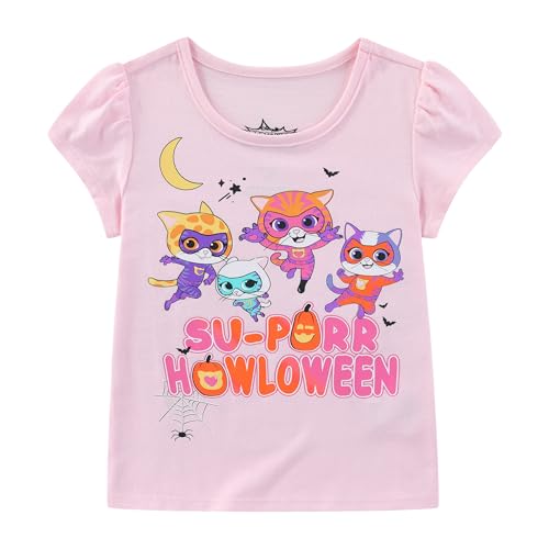 Disney Super Kitties Girls Halloween Short Sleeve T-Shirt for Toddler Pink