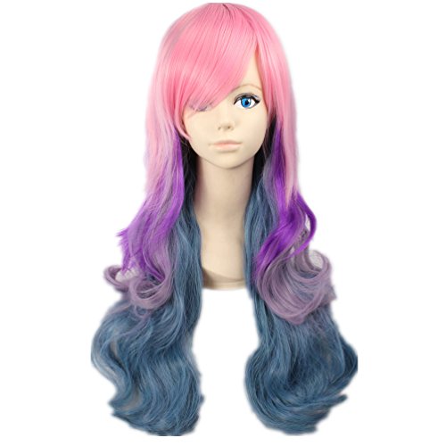 COSPLAZA Cosplay Wigs Japanese Harajuku lolita Long Curl Wavy Pink Purple Blue Anime Hair