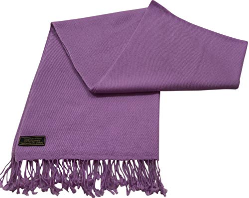 CJ Apparel Light Purple Lilac 100% Cashmere Shawl Pashmina Scarf Wrap Stole Head Wrap Hand Made in Nepal New3
