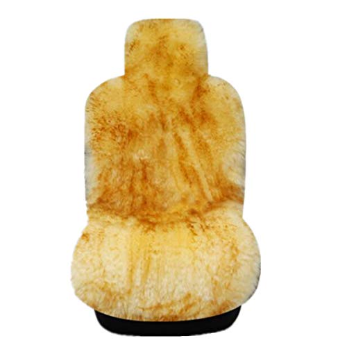 Sisha-A Winter Warm Authentic Australia Sheepskin Car Seat Cover Luxury Long Wool Front Seat Cover Fits Most Car, Truck, Suv, Or Van (Brown Tips) #TOP1