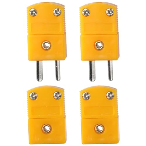 AllGIFT 2 Pair K Type Thermocouple Connector Yellow Easy Installation Wire Connector Mini